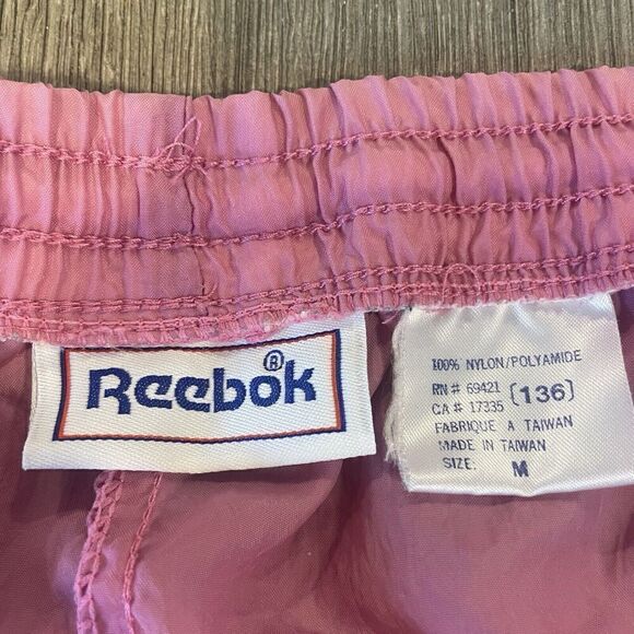 Vintage 90s Reebok Pink Barbie Windbreaker Jogger Pants 100% Nylon Size M - Picture 3 of 8
